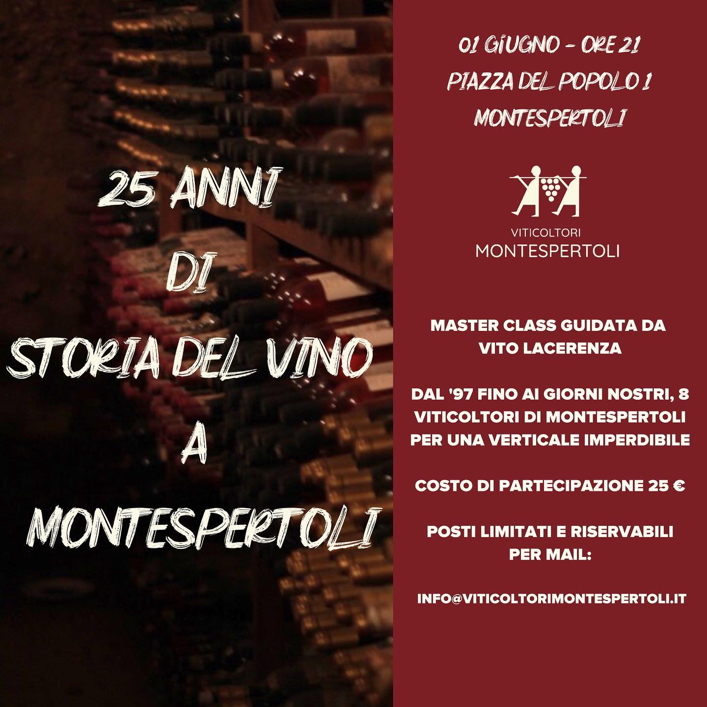 “25 Anni di Storia del Vino a Montespertoli” con Vito Lacerenza